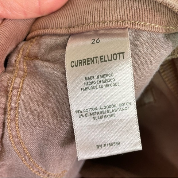 Current/Elliott Women's The Side Street High Rise Flare Pants in Blush Corduroy - Picture 10 of 10